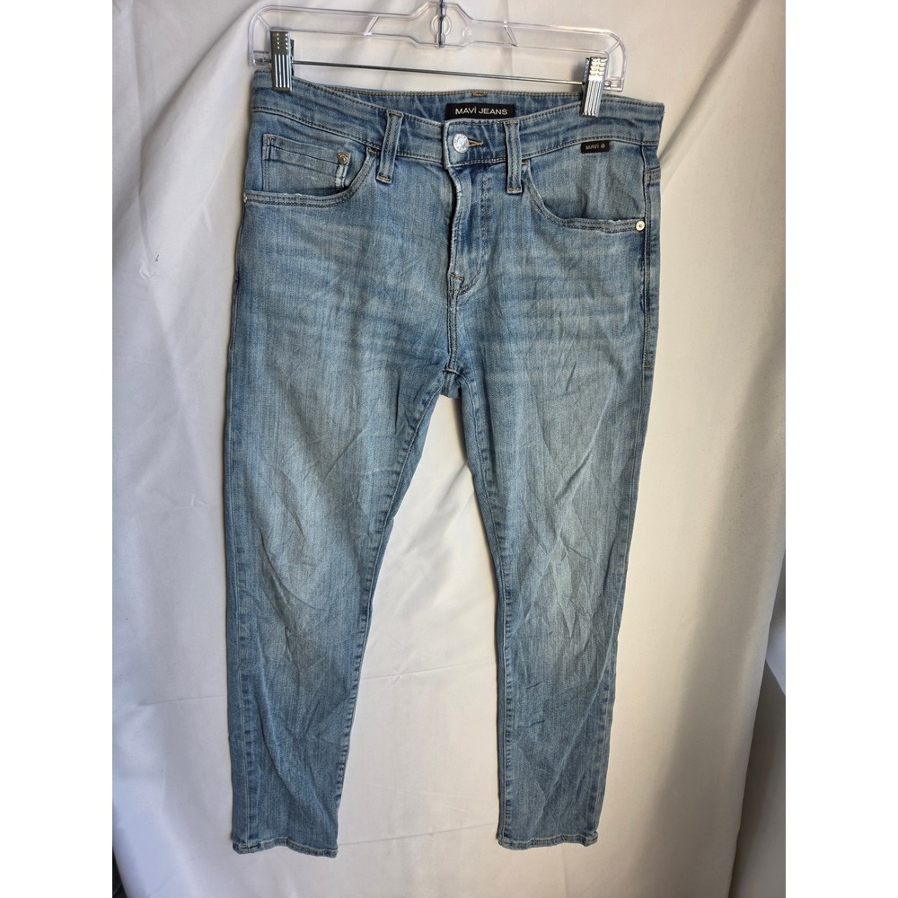 Mavi Jake Jeans Mens  Blue Light Wash Slim Mid Rise Slim Leg